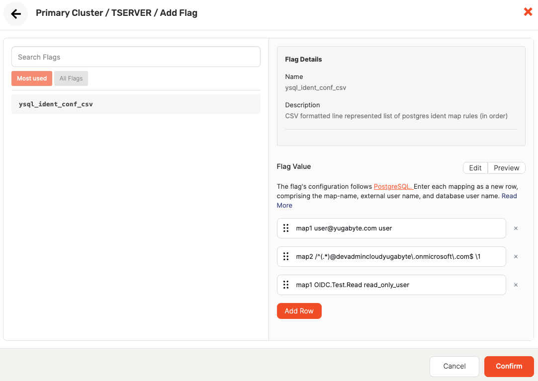 Configuring ysql_ident_conf_csv flag for OIDC Configuring ysql_ident_conf_csv flag for OIDC